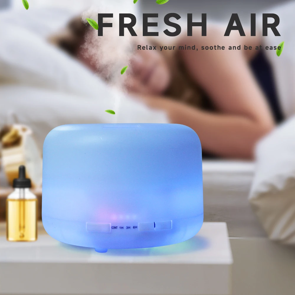 500ml Essential Oil Diffuser  Remote Control, Ultrasonic Air Humidifier Aroma Fragrant Oil Vaporizer Timer and Auto-Off