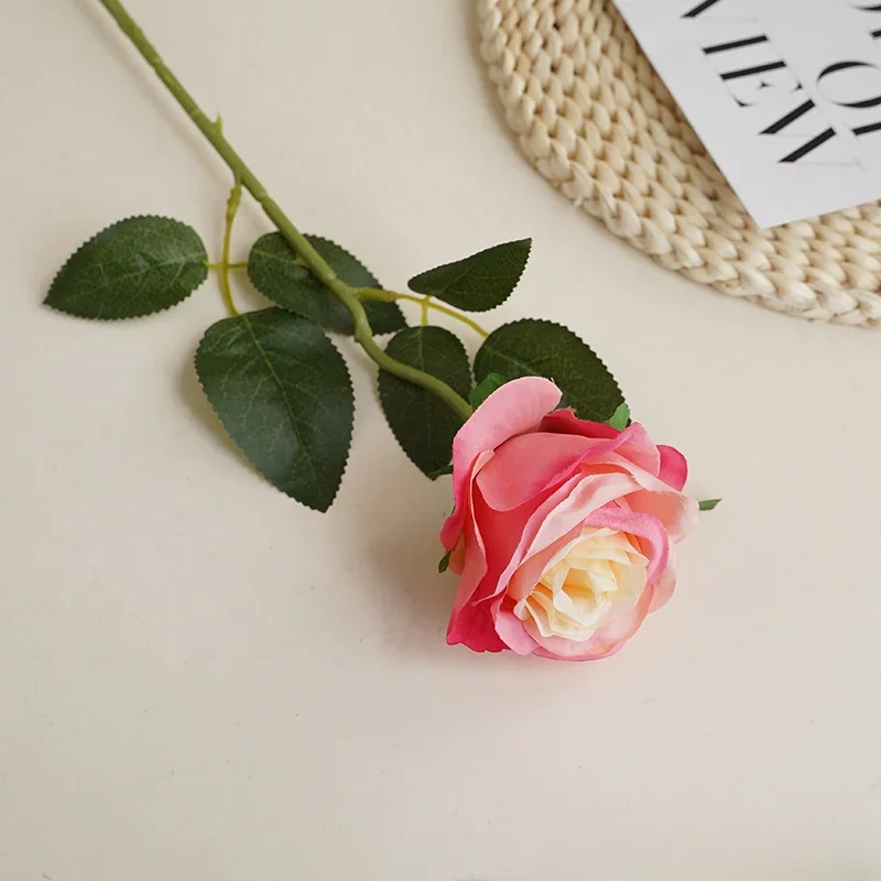 DIA 8CM Artificial Roses Valentine\'s Day Plastic Juana Flower Bouquet Wedding Decoration Living Room Dining Table Ornament Roses