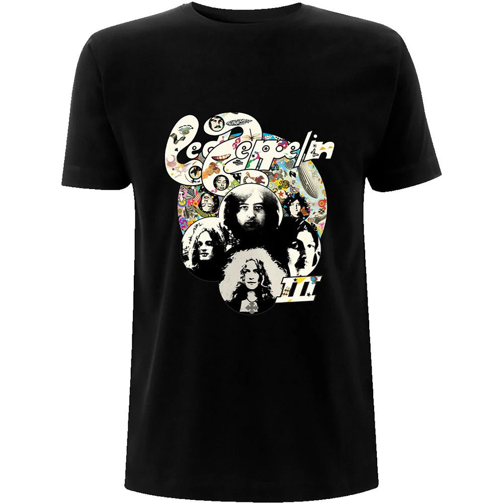 Photo Led Zeppelin Band T-Shirt Cotton Graphic Tee Men Women Summer Streetwear