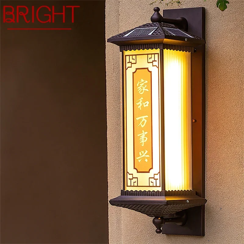 

BRIGHT Contemporary Solar Outdoor Wall Lamps Simplicity Waterproof Creative Balcony Hallway Courtyard Villa Gate Hotel