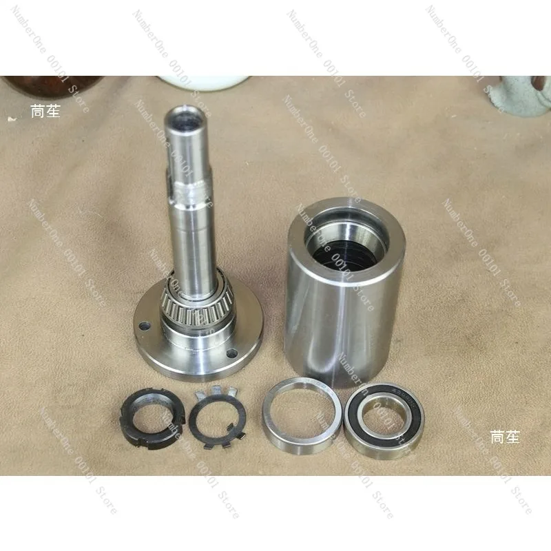 Lathe spindle lathe head assembly with flanged tapered bearing