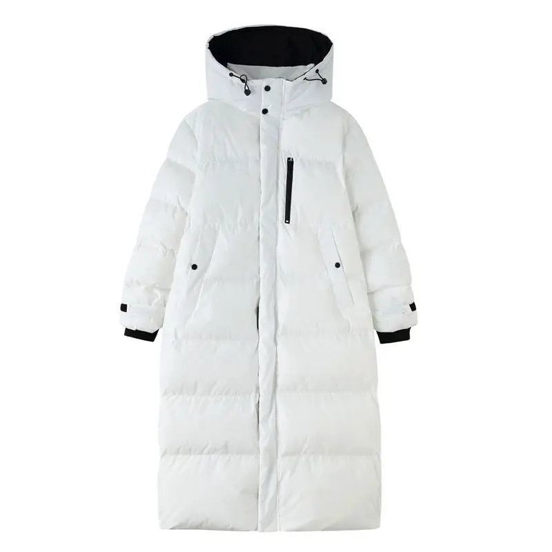 Winter New Women's Down Cotton Jacket Loose Commuting Windproof Hooded Warm Straight Tube Parkas