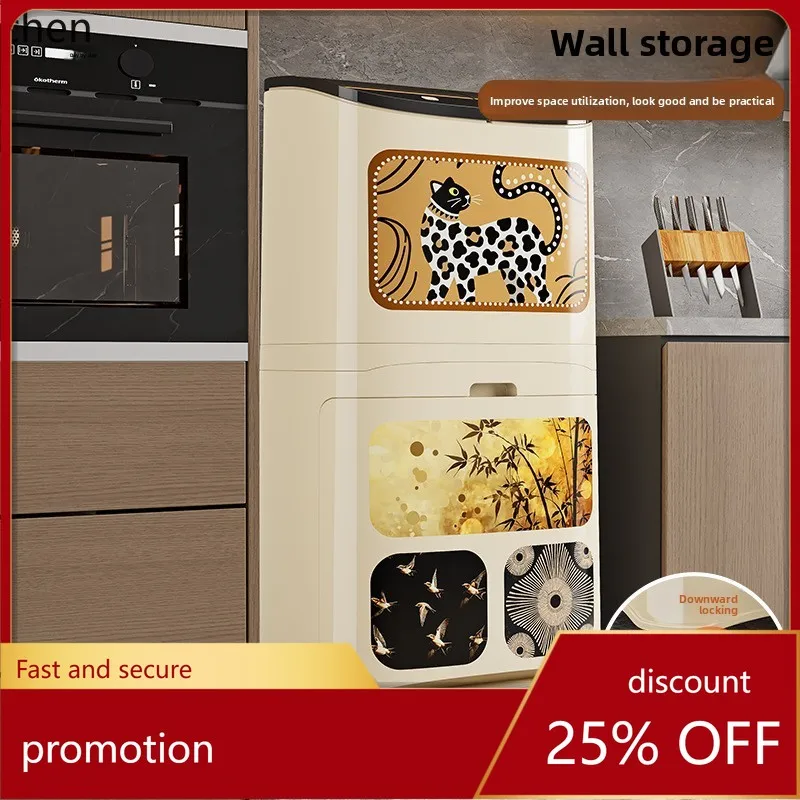 

Hxl kitchen trash can - portable, no-bend, wet & dry separation waste bin