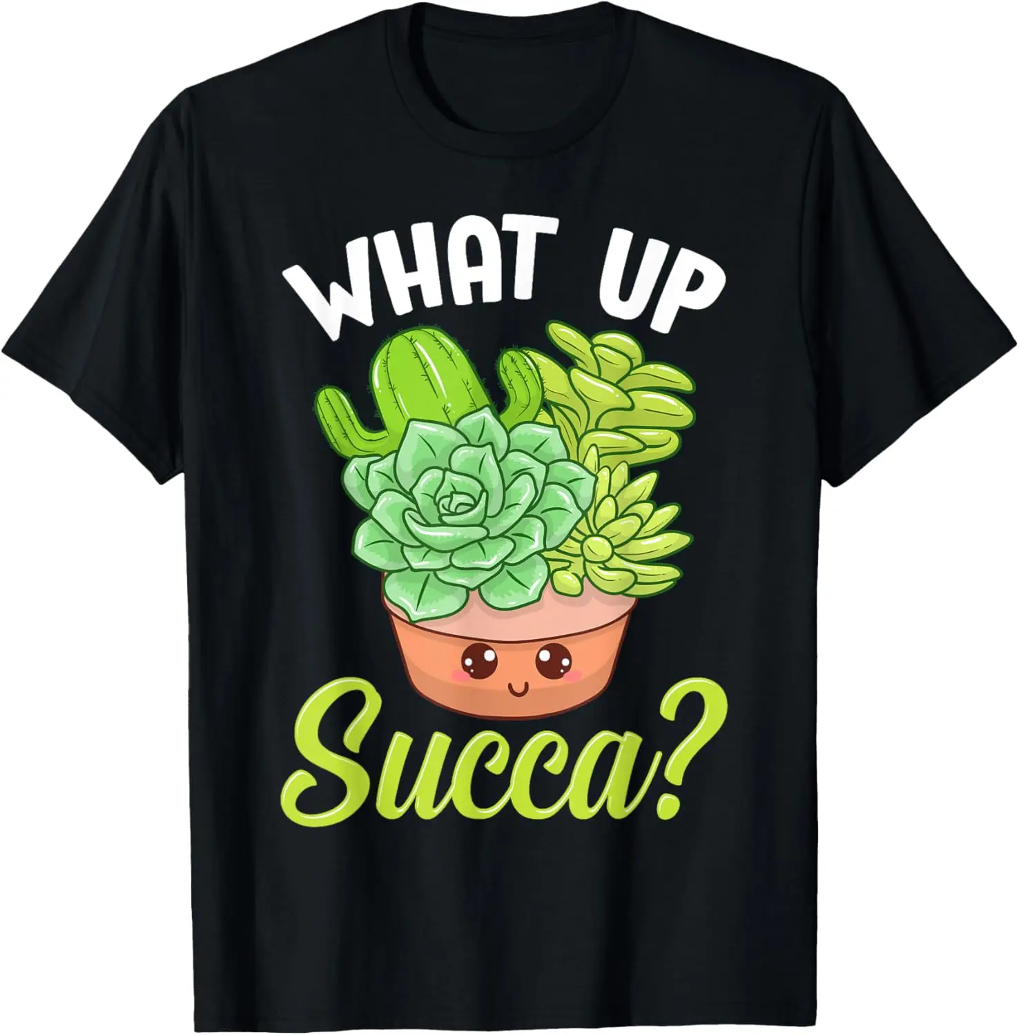 

Симпатичные и забавные What Up Succa Футболка Punny Succulent Cactus Pun