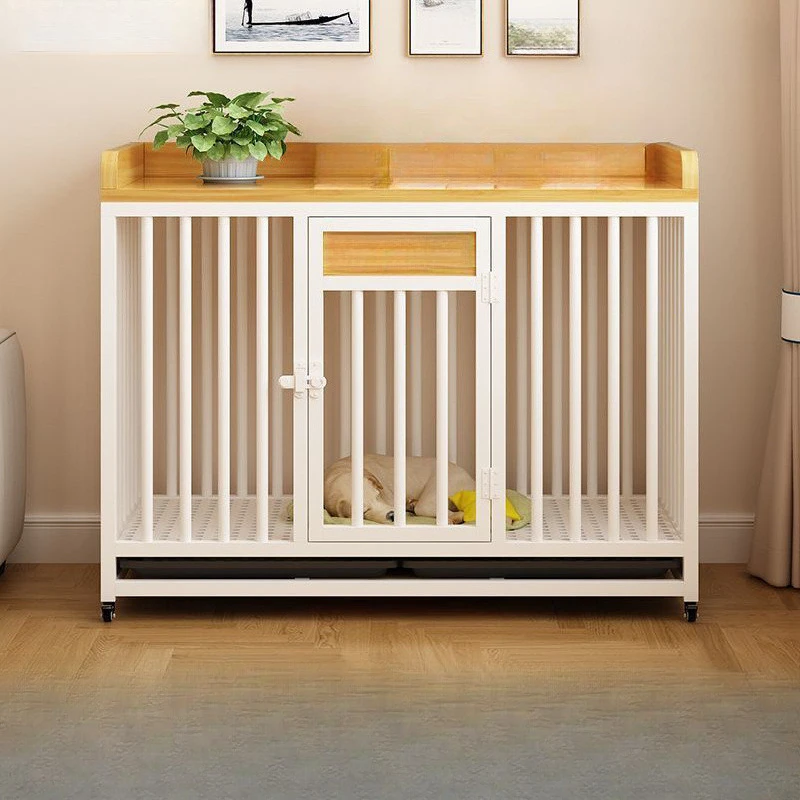 

Dog cage, reinforced gold pet villa, kennel with toilet