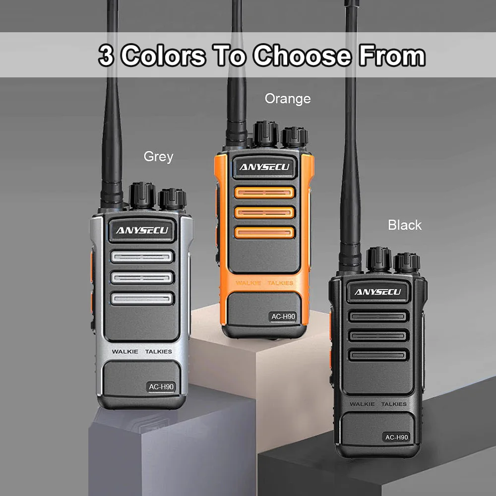 ANYSECU AC-H90 2800 mAh 10 W Hochleistungs-Walkie-Talkie, 16 Kanäle mit Scanfunktion, Frequenzanpassung mit einem Klick