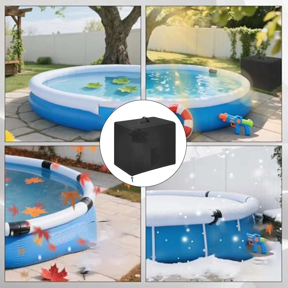 

Sand Filter Pump Dust Cover 600D Oxford Fabric with Adjustable Drawstring for Intex Pool Pumps 84 x 61 x 86 cm