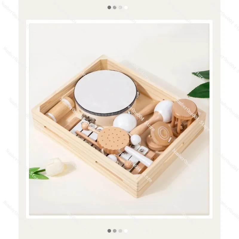 Beech Orff Children's Soothing Instrument Lapper Drum Rattle Rattle Sand Hammer Puzzle Early Education Toy