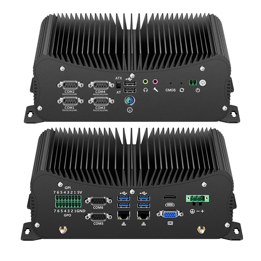 Industrial PC DC9V-36V Input Intel Core i7-1255U 10510U 6x COM 14xGPIO 2xLAN 6xUSB PS/2 HDMI VGA WiFi 4G LTE Win10/11 Linux