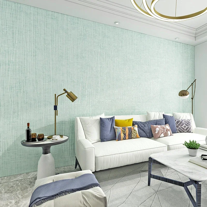 beibehang Modern minimalist white plain non-woven wallpaper bedroom living room gray home light gray linen wall paper decoration