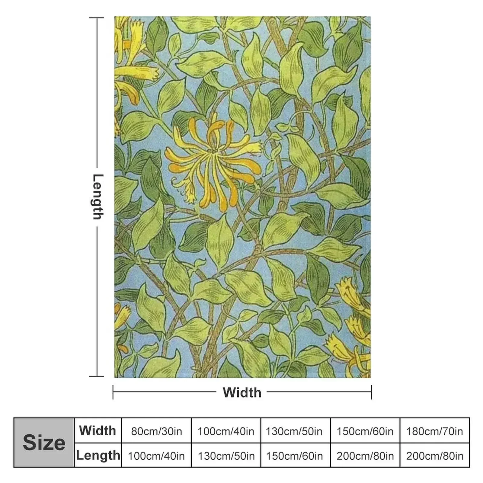 Morris Art William Morris Flower Print Art Throw Blanket Thermal Hairys Blankets