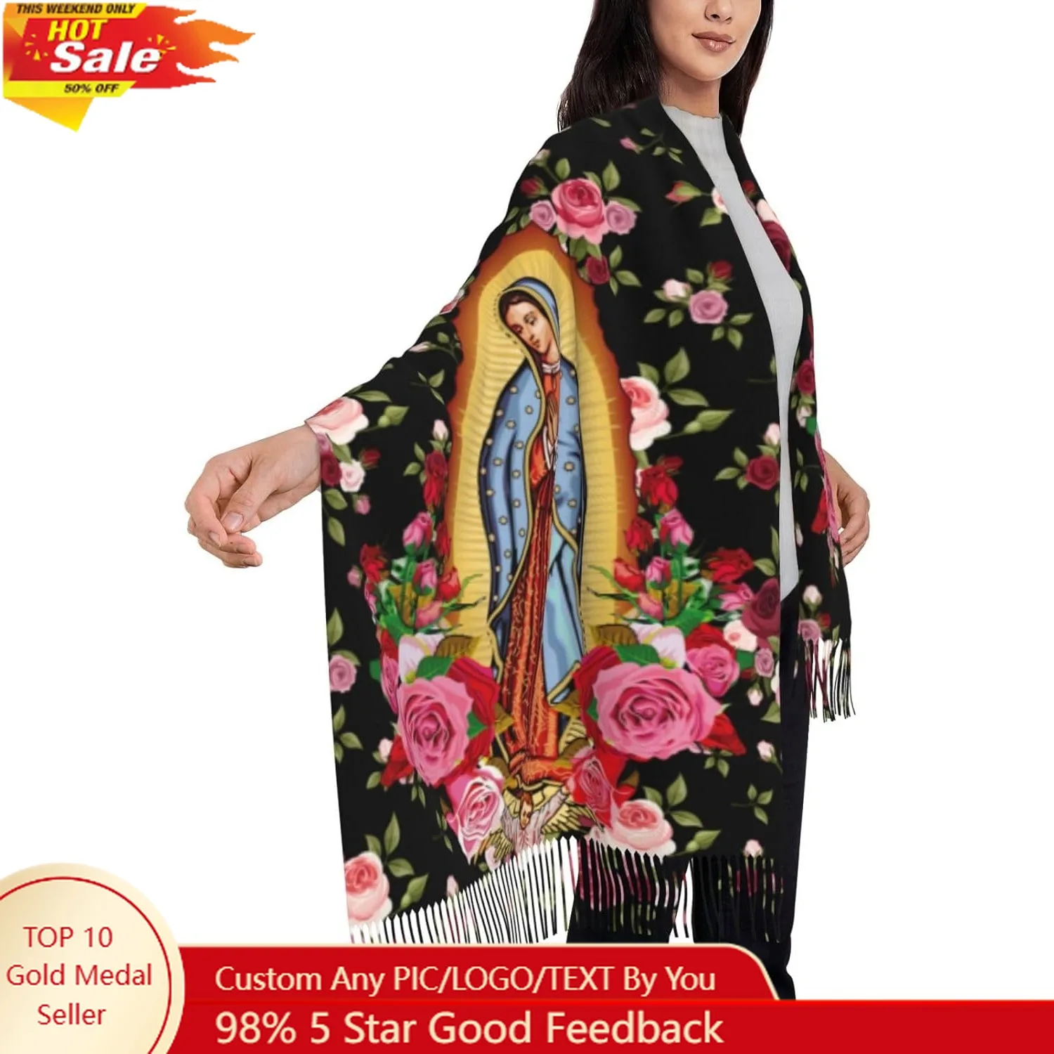 

Virgen De Guadalupe Blanket Scarf