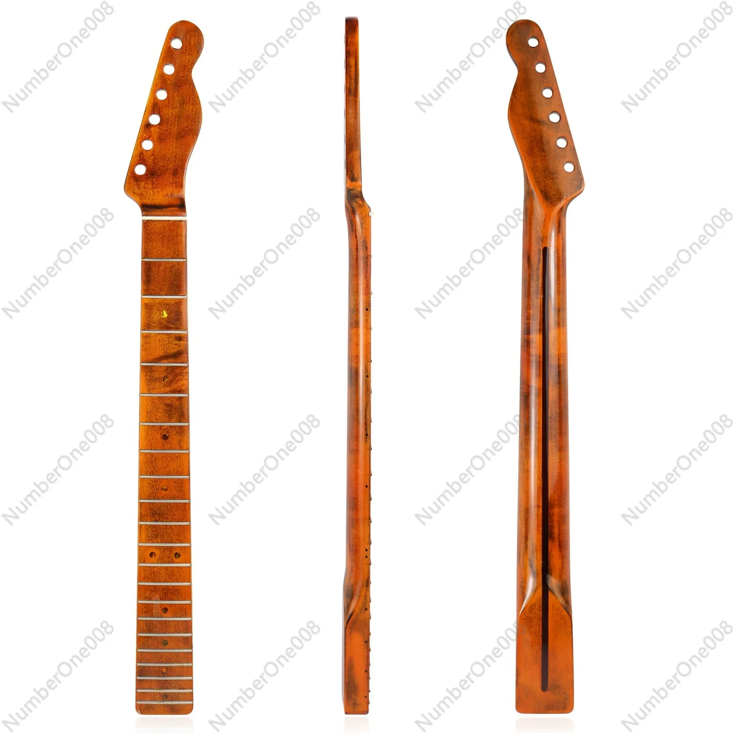 [Color Bright] 21 Pins Electric Guitar Neck, Canadian Maple Handle for TL Tele with Back Midline