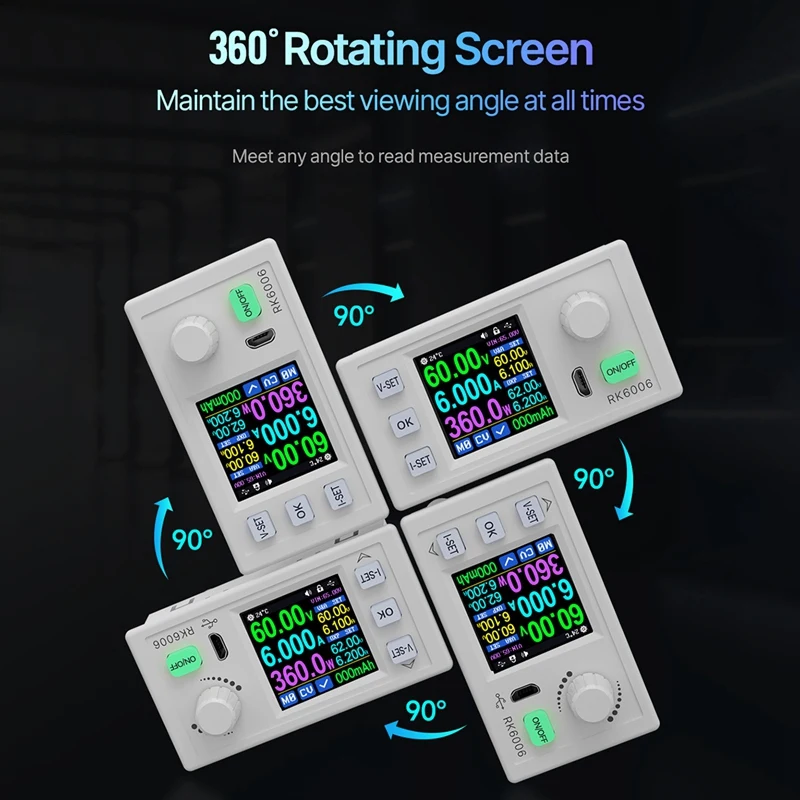 RK6006-BT Digital Control Power Supply Buck Converter 60V 6A 4 Digit COMM Adjustable DC To DC Step Down Voltage Bench