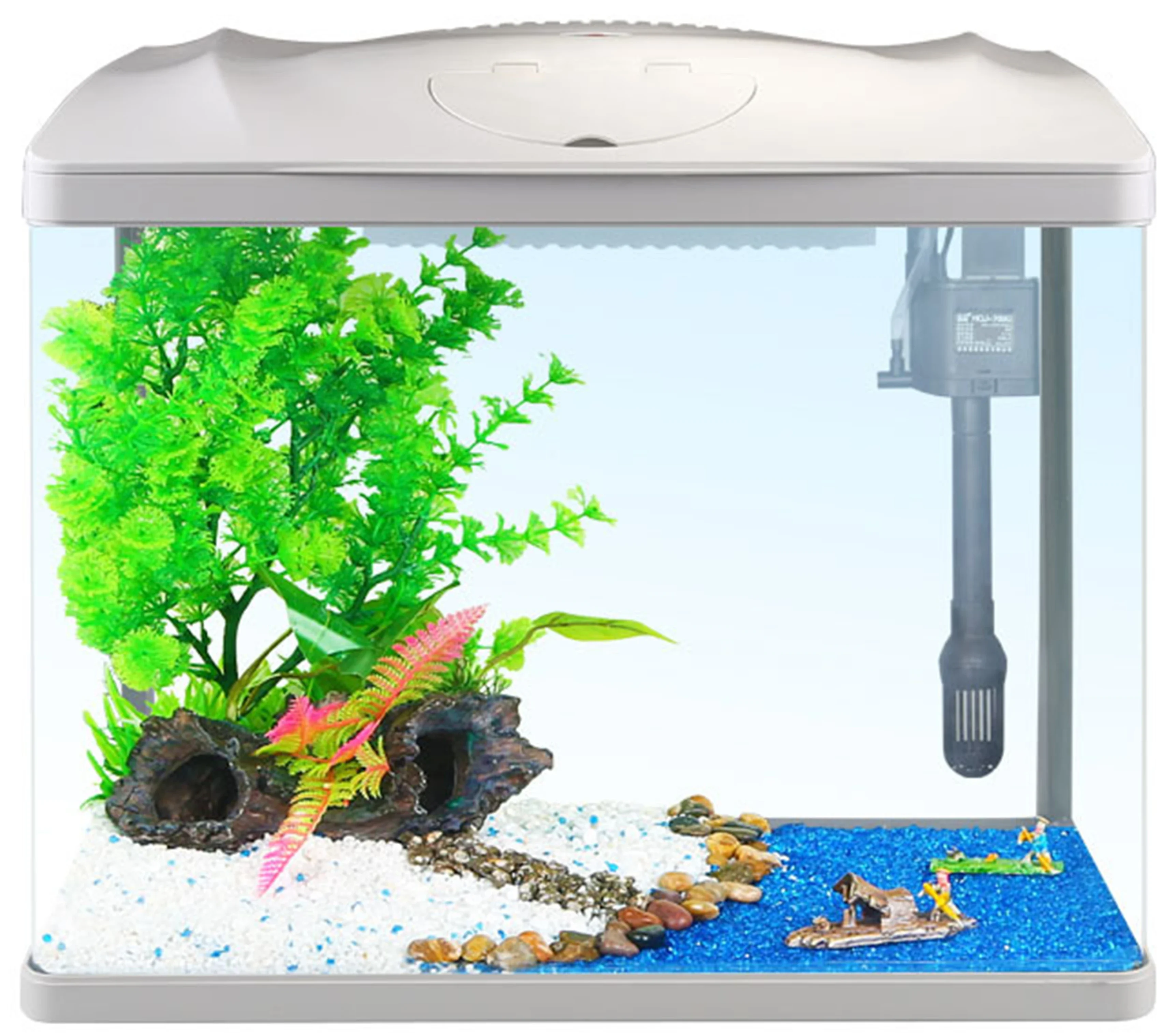 Smart Aquarium Fish Tank With LED Lighting And Filter Clear Glass Fish Tank Water Aquarium Tank Home Desktop Decoration