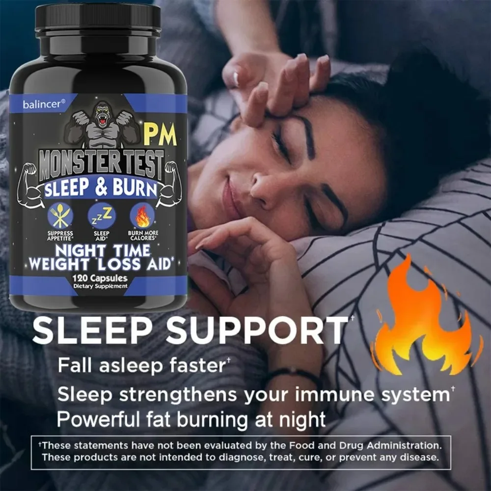 Extra Strength Night Fat Burner, Promote Sleep Health, Boosts Metabolism, Reduce Nighttime Cravings, 120 Capsules