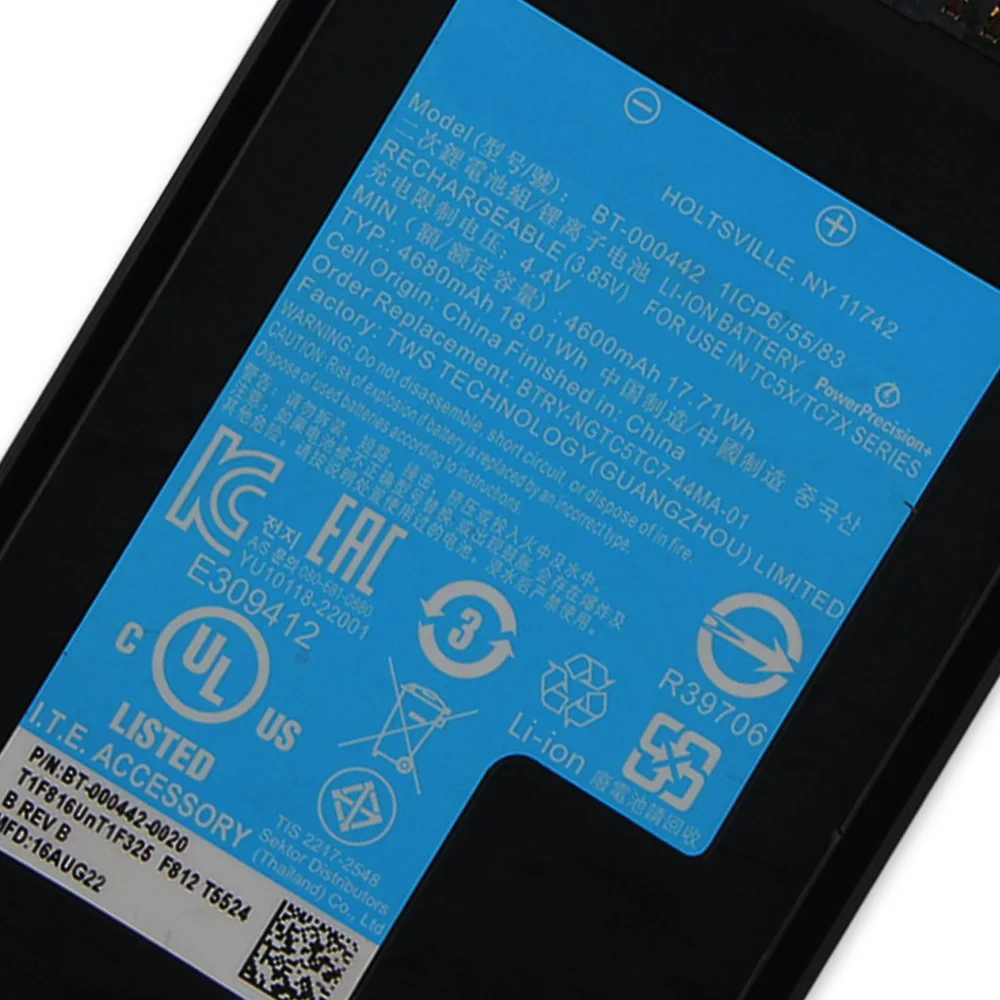 4680mAh Replacement Battery BT-000442 For Zebra TC53 TC5301 TC58 TC73 TC78 BT-000442A High Capacity 6900mAh