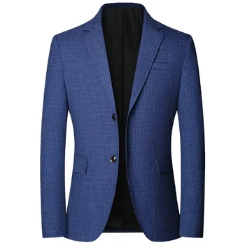 Männer Plaid Blazer Jacken Abend garderobe Anzüge Mäntel neue Frühling Herbst männlich Business lässig Slim Fit Blazer Mäntel Herren bekleidung 4