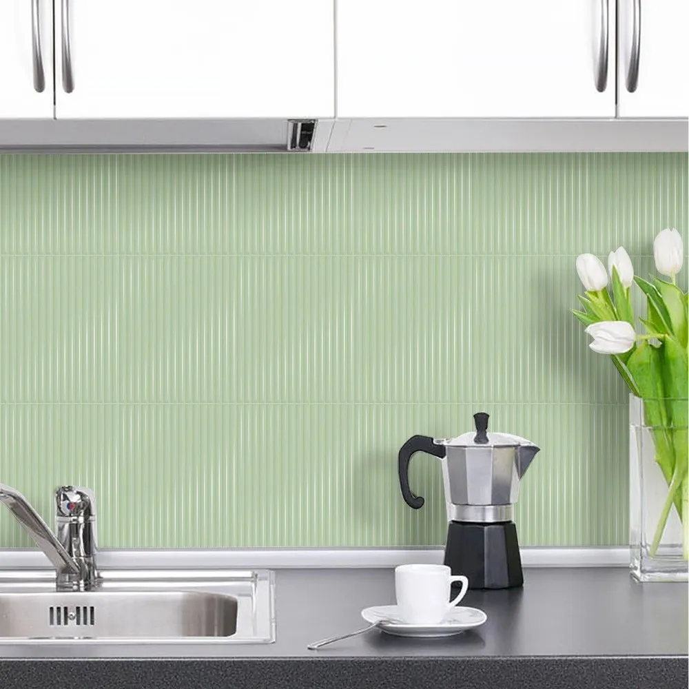 Trendy Self-adhesive Peel and Stick Backsplash Waterproof 11.4*9inch Wallpaper 3D Heat-resistant Stick Tile for Kitchen Bathroom