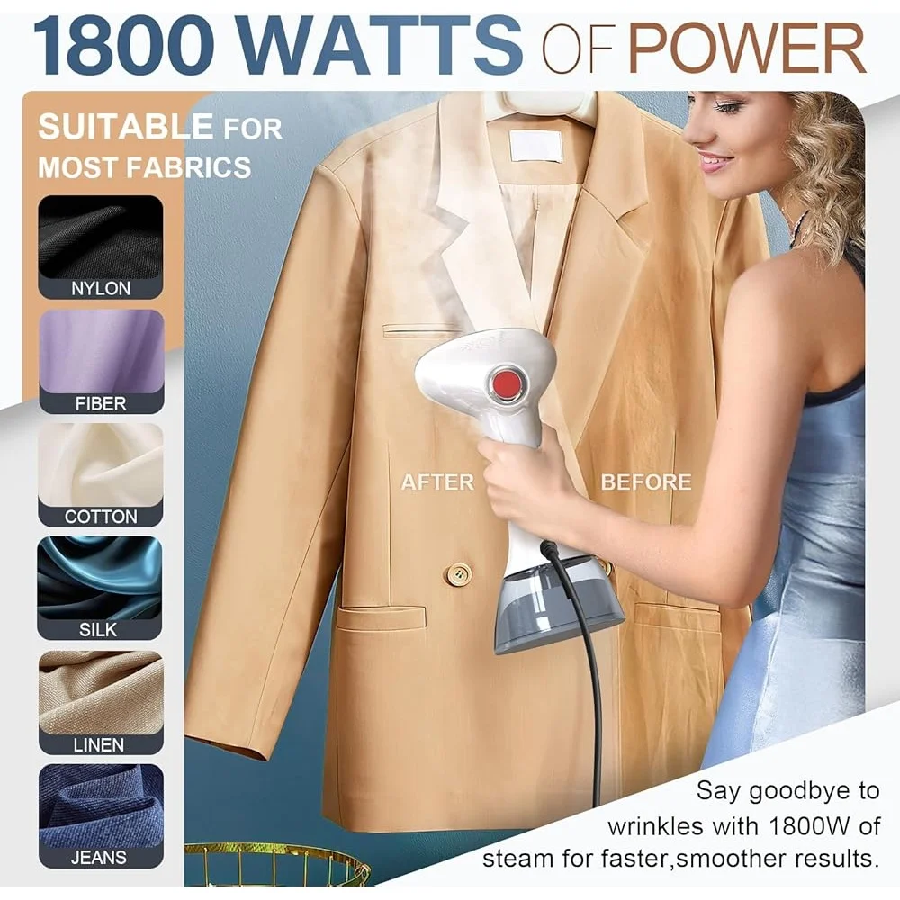 باخرة الملابس المحمولة 1800 واط تسخين سريع 380 مللي خزان 3 إعدادات البخار مُبخّر ملابس محمول السفر الاستخدام المنزلي