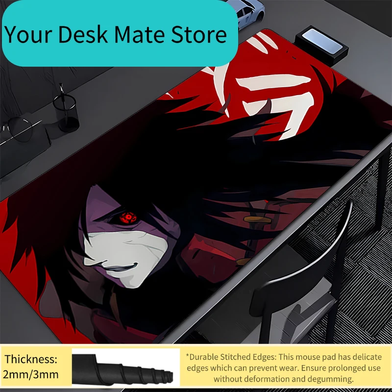 

Office Mouse Pad Naruto Madara Uchiha Gamer Notebook xxl MousePad HD Print Keyboard Pad Large Mousepad Mouse Mat Gaming Desk Mat