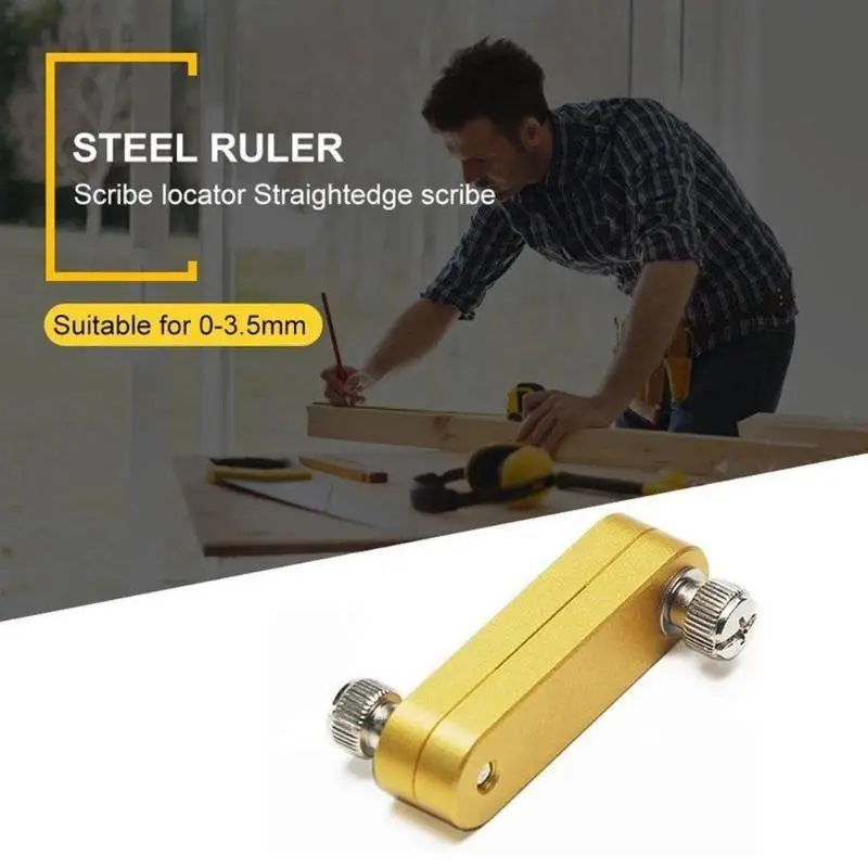 Woodworking Mark Line Gauge Aluminum Alloy Positioning Block Steel Ruler Scribe Carpenter DIY Measuring Hand Tools Supplies