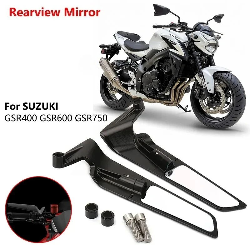 Für SUZUKI GSR400 GSR600 GSR750 Motorrad Flügelspiegel Rückspiegel Drehbar NEU Rückansicht Seitenspiegel