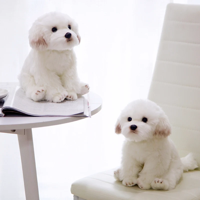 

38cm Maltese Dog Plush Toy Cute Simulation Stuffed Pets Dolls Fluffy Baby Birthday Gifts Christmas Children Malzis Puppy Pillow