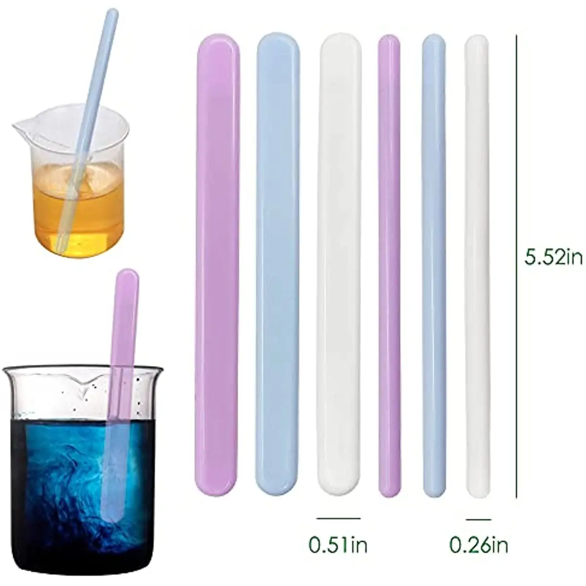 3pcs DIY Silicone Mirror Stirring Rod Resin Dripping Tool Material Round Flat Stirring Rod