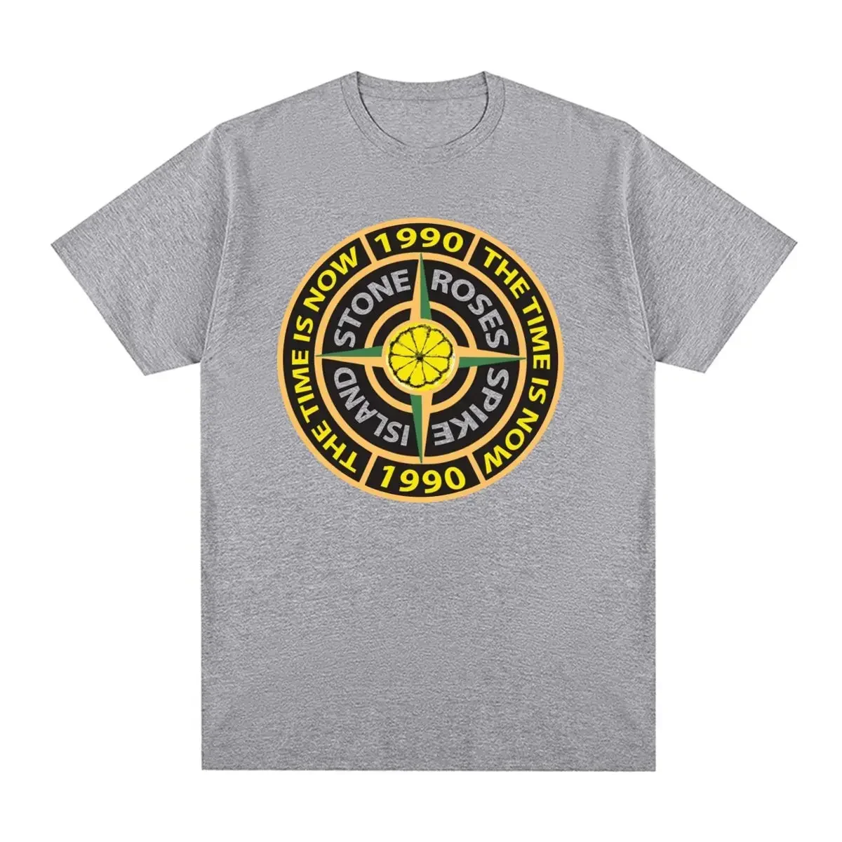 2024 Tee WomensTopsThe Stone Roses Vintage Wanna Be Adored Lemon 1989 Tour Cotton Short Sleeve Cotton heavyweight Informal Round