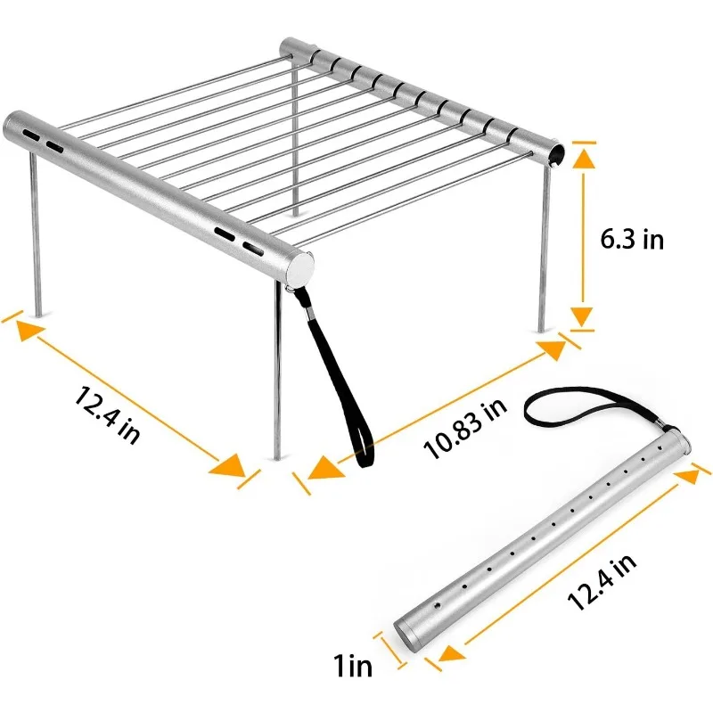 Convenient Mini Barbecue Grill with Stainless Steel Folding Grill Suitable for Cooking Picnics Camping Travel and Barbecue Tools