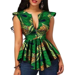 BRW Africa Style Modern Fashions Womens Tops Dashiki African Print Tops Shirt Plus Size Women Clothing WY2556