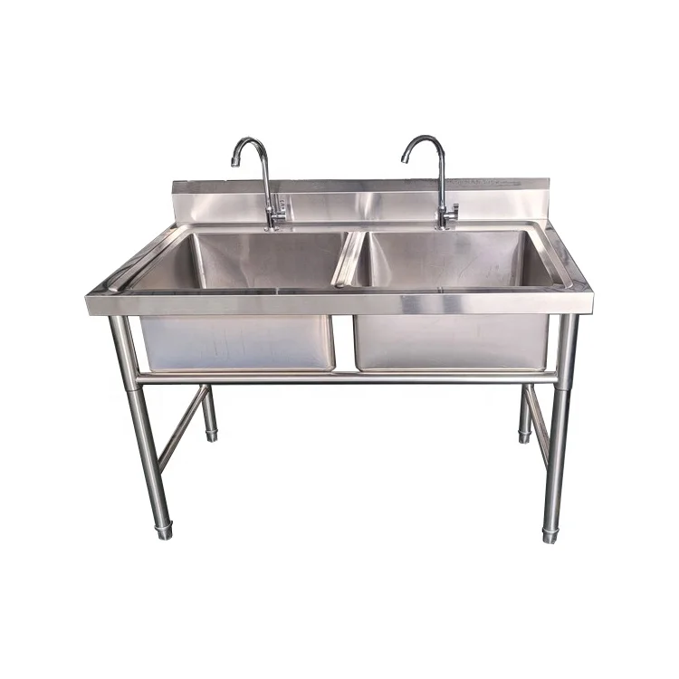

Custom Commercial Kitchen Sink Table Stainless Steel Washbasin Catering Service Equipment