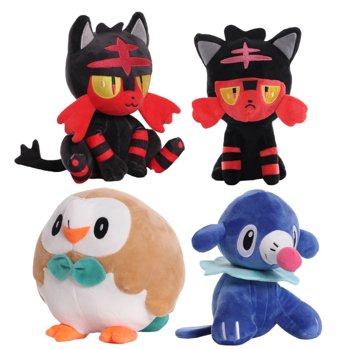 Pokemon Rowlet Plüsch Kawaii Popplio Stoffpuppe Anime Incineroar Torracat Litten Spielzeug Weiche Sofa-Deko Hobbys Sammlung Geschenk