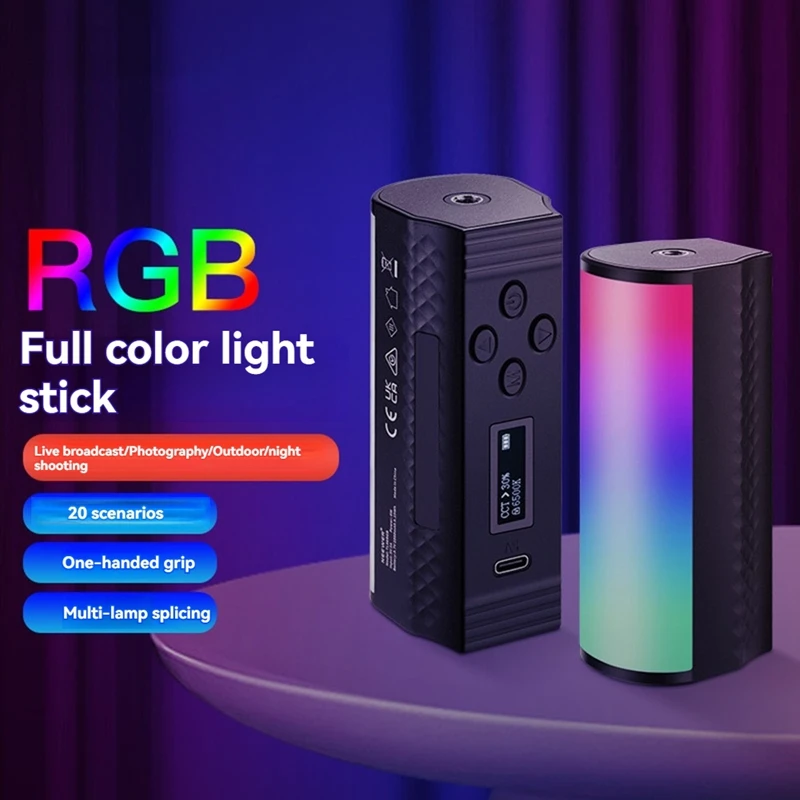 

Magnetic Handheld Light Wand 360° Full RGB Mini LED Video Light Stick With 2500Mah Rechargeable Battery