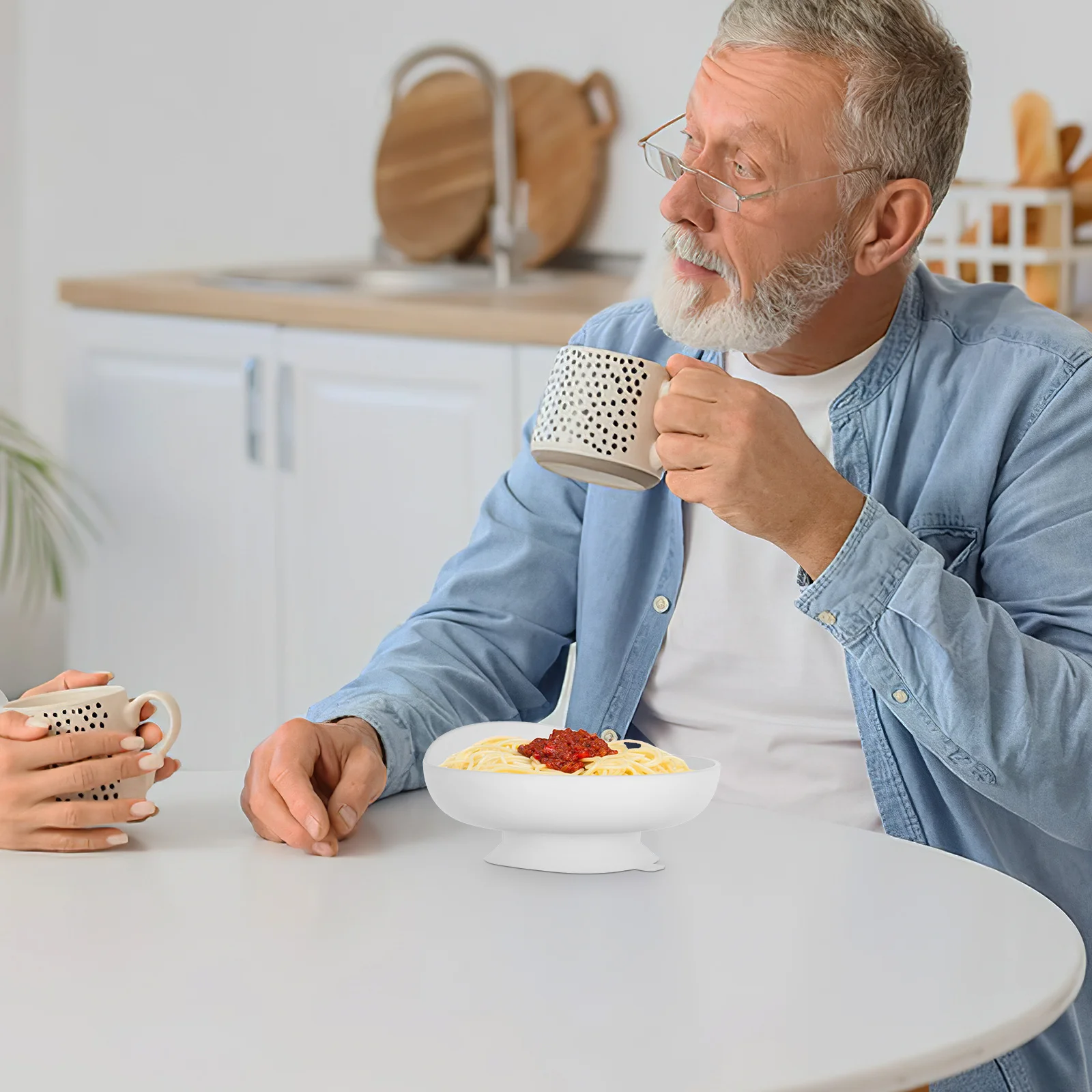 

Suction Cup Base Antispill Dish Selffeeding Dinnerware Adaptive Tableware Utensils Disability Aid Elderly Patients