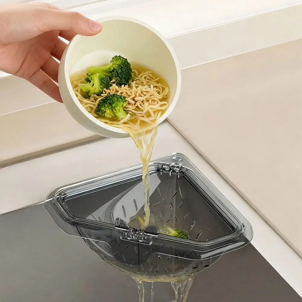 Separate Anti-leak Sink Drain Basket Detachable Openable Bottom Cover Filter Quickly Food Waste Filter Basket Magnetic Triangle