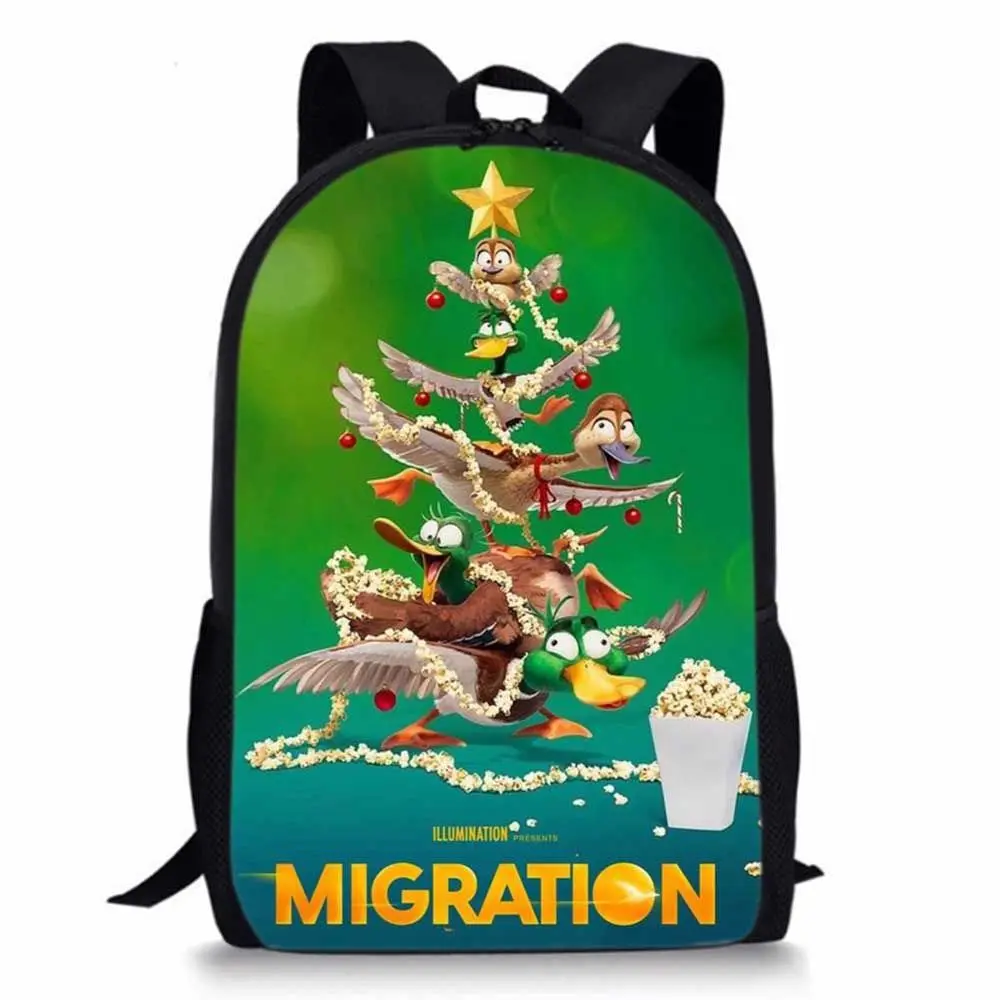 Classic MIGRATION Flying yellow duck Notebook Backpacks pupil School Bags 3D Print Oxford Waterproof Boys/Girls Laptop Backpacks
