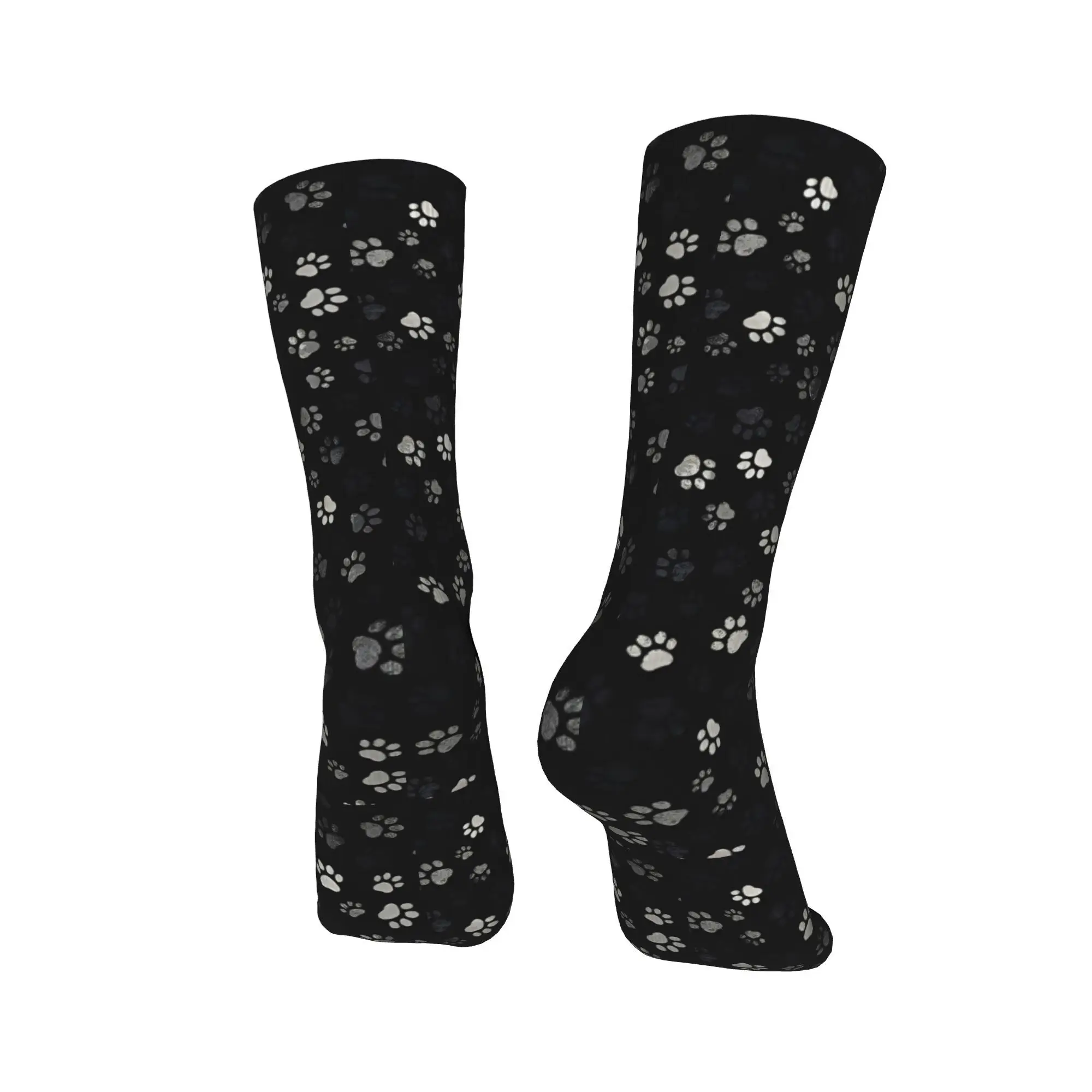 Носки Pup Paw Dark Design, модные чулки, мужские средние мягкие носки для бега, противоскользящие носки с весенним узором