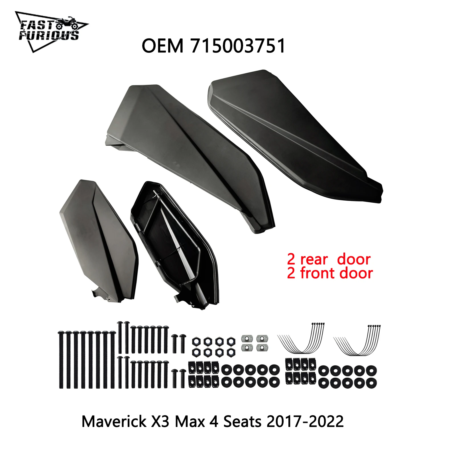 

Lower Doors Panels Half 4 Doors For Can-Am* Maverick X3 Max 2017-2022 715003751