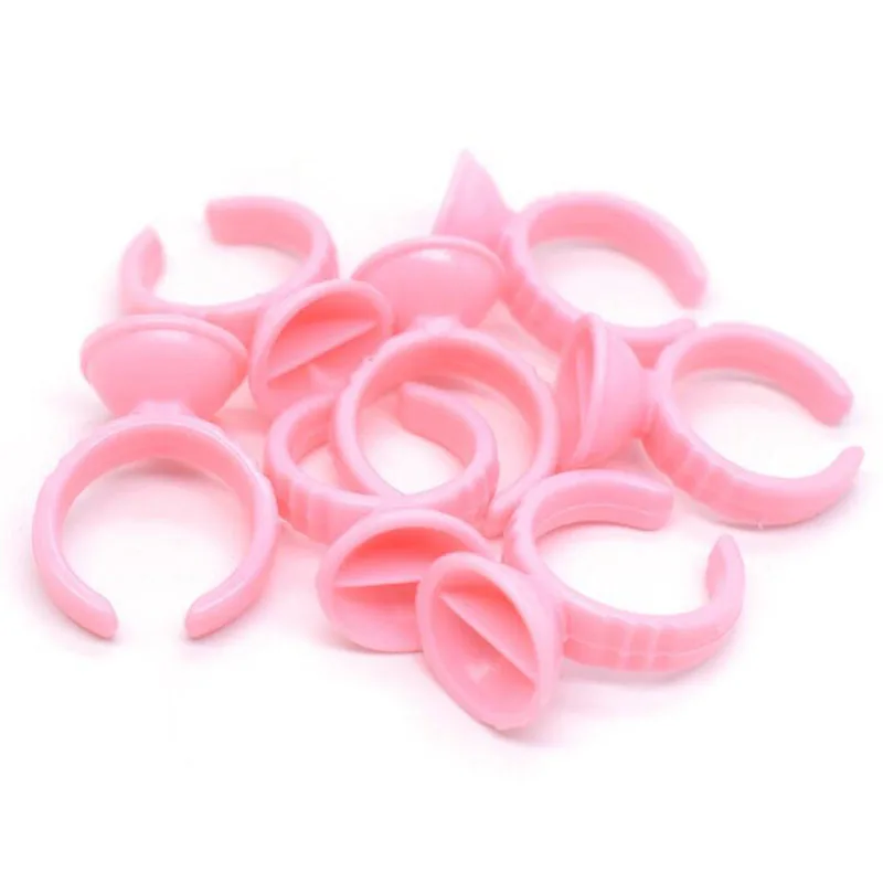 100pcs Disposable Tattoo Pigment Rings Cup Lash Glue Holder Makeup Ring Lip Container Eyelash Extension Glue Cups