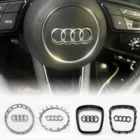 Automobile Steering Wheel Logo Bright Frame Strip Electroplated Car Logo Sticker For Audi A3 A4 B8 8P B9 8V A5 A6 C7 A7 Q3 Q5 Q7