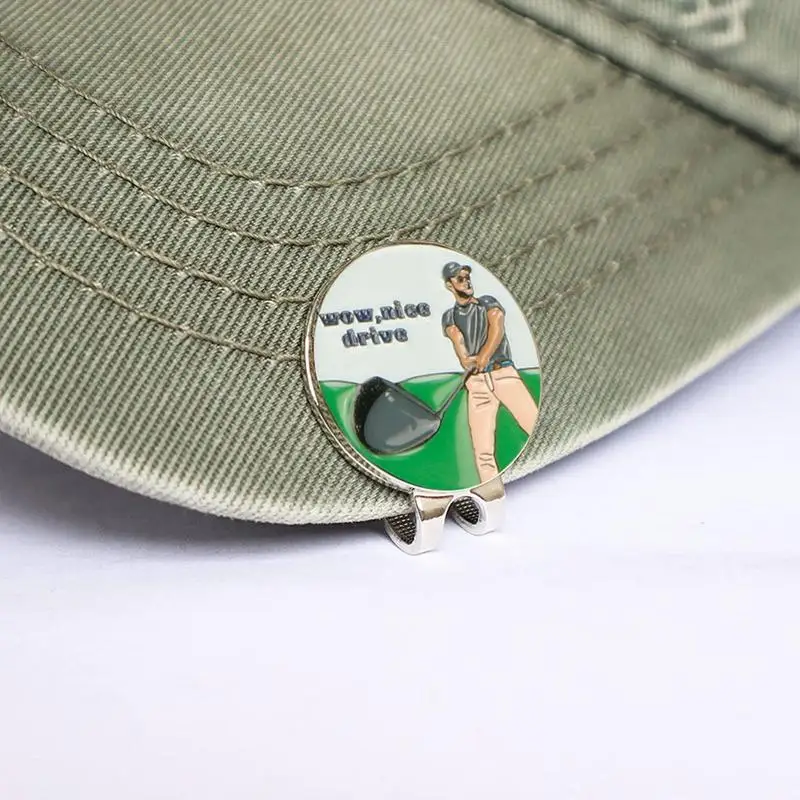 Golf Ball Marker Magnetic Golf Marker Hat Clip Golf Scene Golf Marker Holder With Strong Reinforced Magnets For Secure Metal