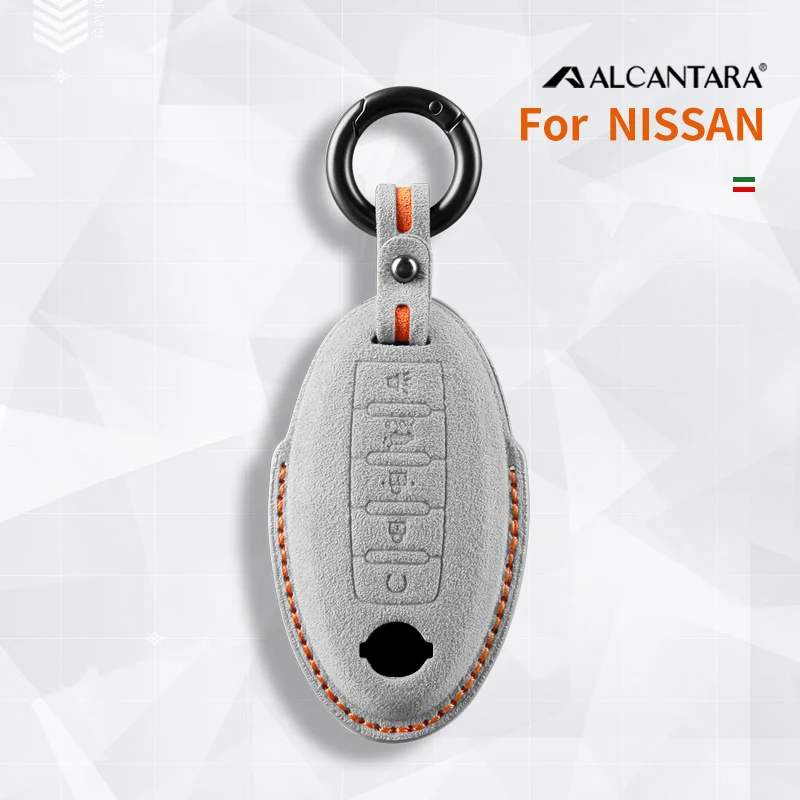 

Alcantara Car Key Case Cover Holder Key Shell Buckle For Nissan Rouge Maxima Altima Sentra Murano Qashqai Keychain