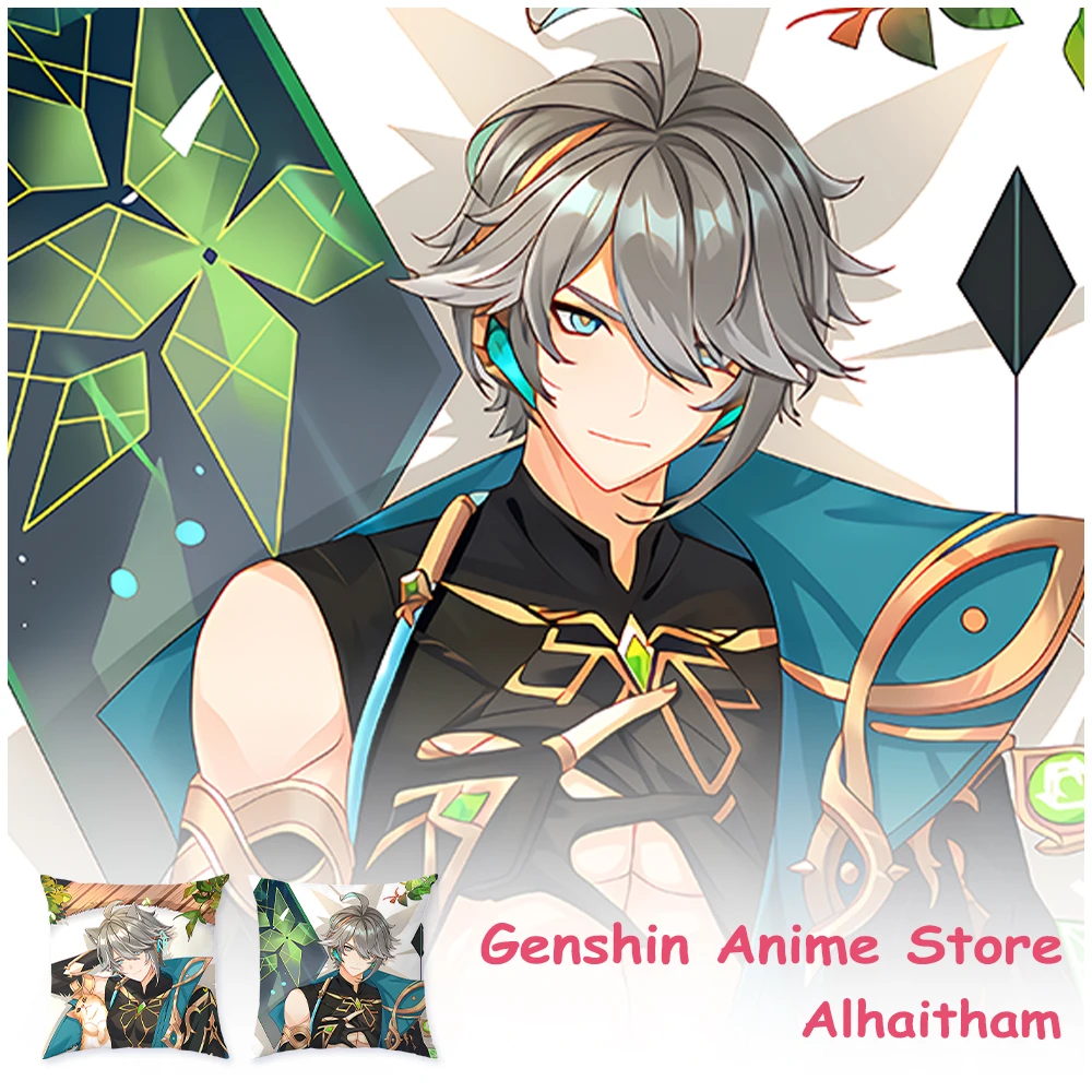 

Genshin Impact Al aitham Anime Dakimakura Double Sided Print 2-Side Print Square Pillowcase Hugging Body Cushion Cover