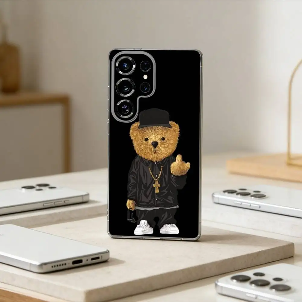 Fashion B-Baron Filou B-Bear   Phone Case For Samsung S25,S24,S21,S22,S23,S30,Ultra,S20,Plus,Fe,Note,10,9,5G Transparent Cover