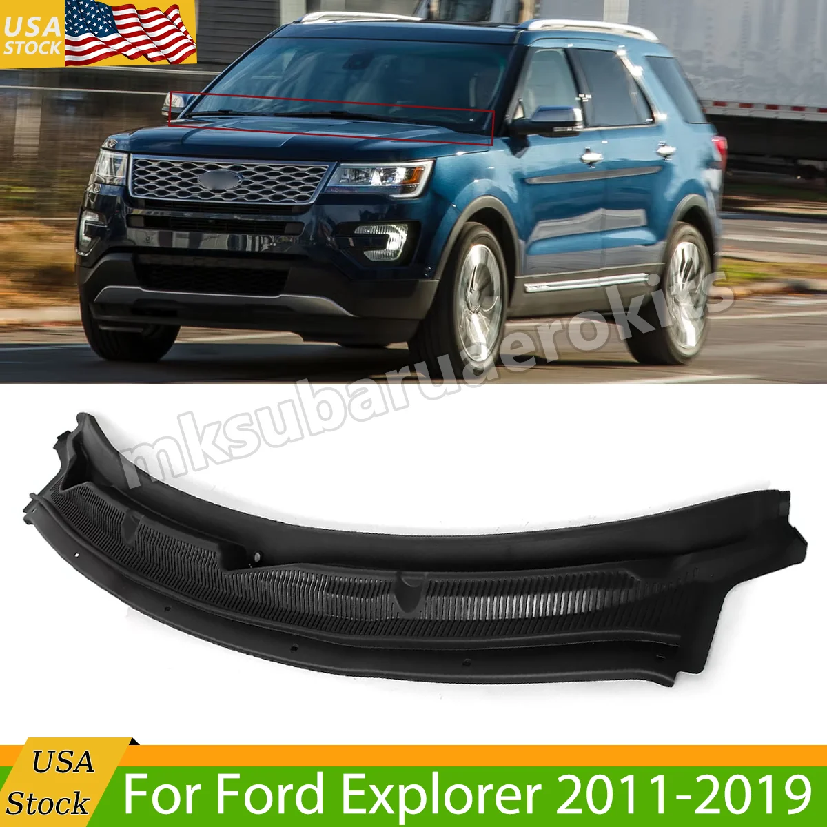 

Windshield Panel Windshield Cowl Grille For Ford Explorer 2011-2019 2.3L 3.7L Windshield Wiper Cowl Panel Water Deflector Plate