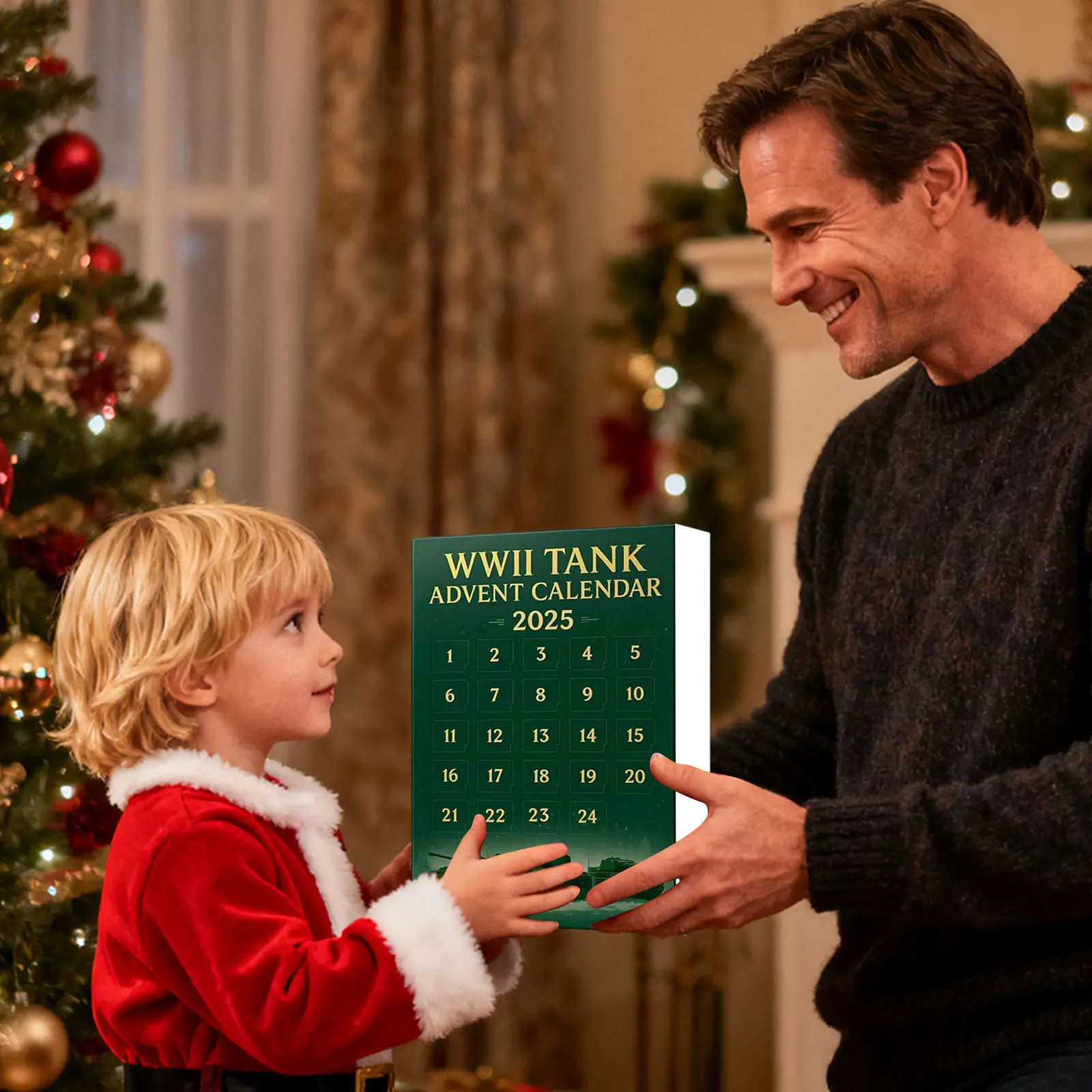 Kalendarz Adwentowy z Czasem do Odliczania do Emerytury 9999 2025 Czołg z II Wojny Światowej Kalendarz Adwentowy z Czołgami 2025 24 Dni Timer na Godziny z Alarmem