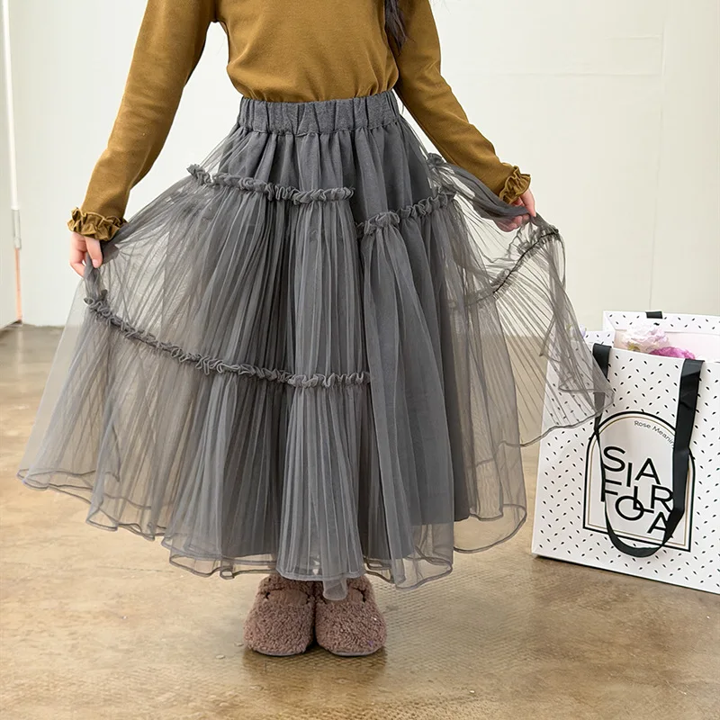 

Детское платье UNITIM для маленьких девочек, зимнее сетчатое утепленное теплое пышное платье для маленьких девочек, серое детское платье принцессы до щиколотки для девочек