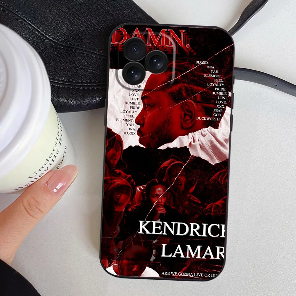 K-Kendrick Singer L-Lamar Phone Case for iPhone 12 11 13 14 15 16 Max Pro Plus Black Soft Silicone Cover